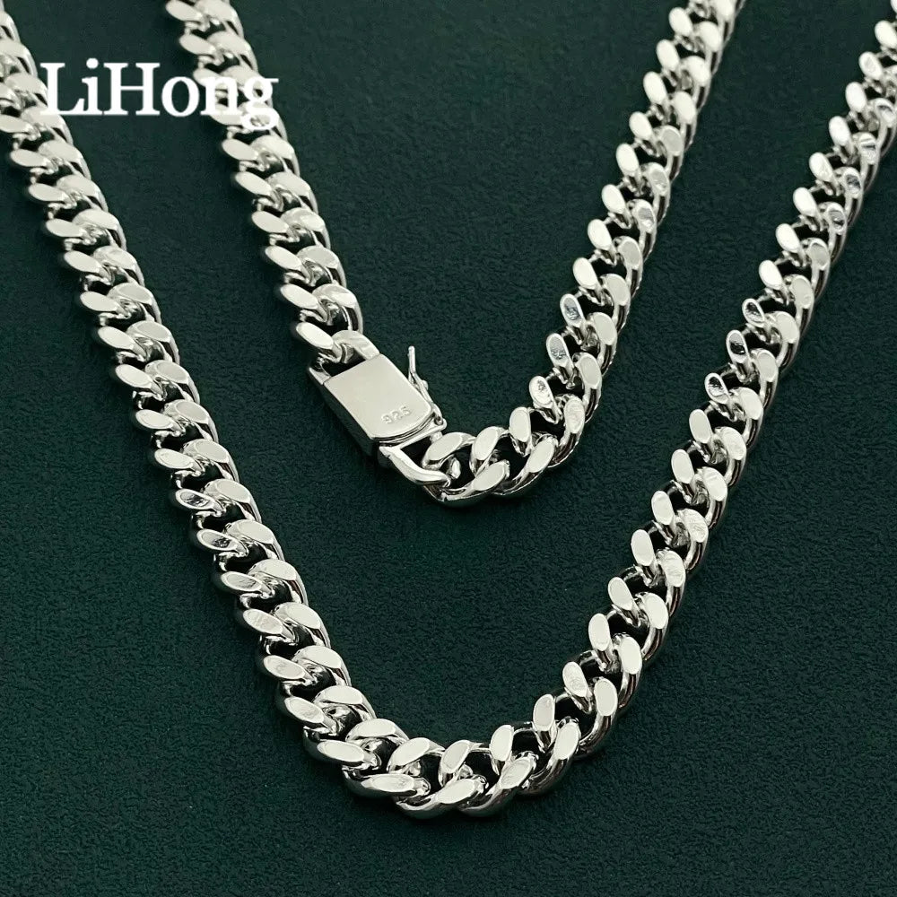 925 Sterling Silver 10MM 20/22/24/26inches Exquisite Noble Gorgeous Charm Fashion For Men Women Chain Wedding Necklace Jewelry