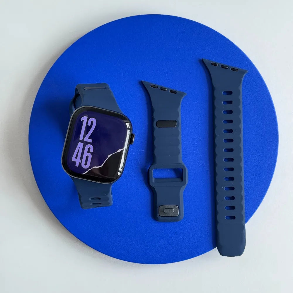 Silicone Sport Strap For Apple Watch Band Ultra 49mm 40mm 41mm 44mm 45mm 46mm correa bracelet iwatch Series 12 11 10 9 8 7 6  se