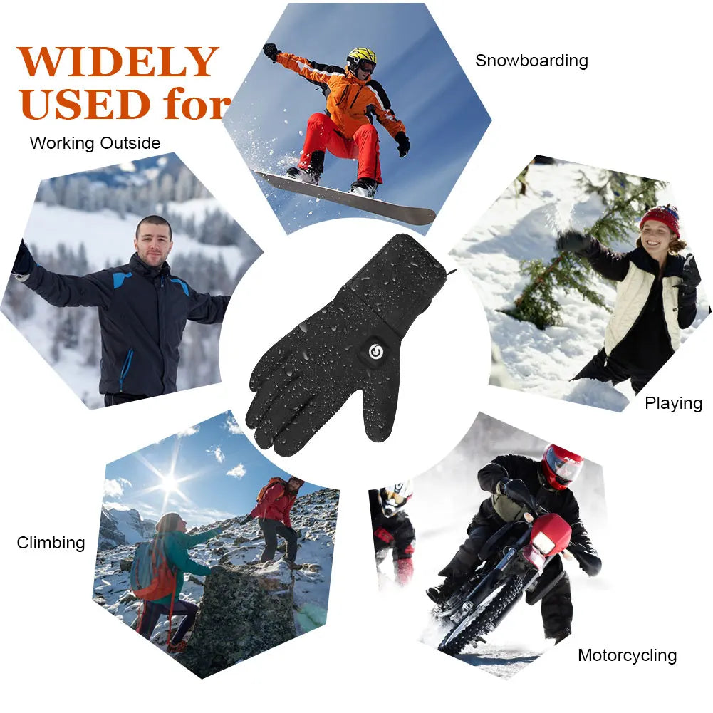 SAVIOR HEAT Heated Mittens Waterproof Electric Heated Skiing Gloves For Men Women Thermal Gloves With Rechargeable Battery Warm