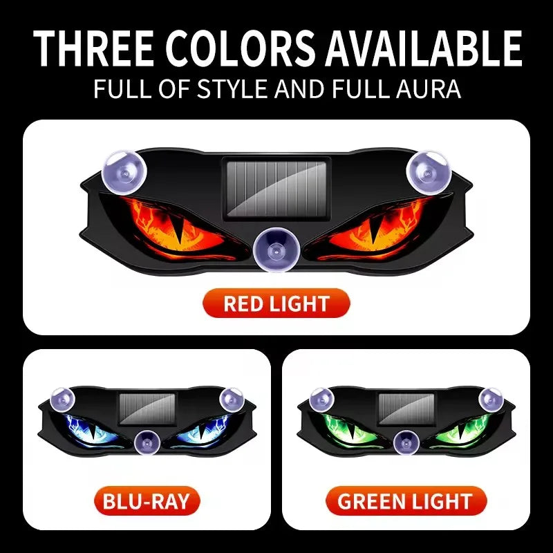 Solar Powered Car Neon Light Wireless Cool DEMON EYE Led Ambient Light Suction Cup USB Rechargeable Atmosphere Breathing Lamp