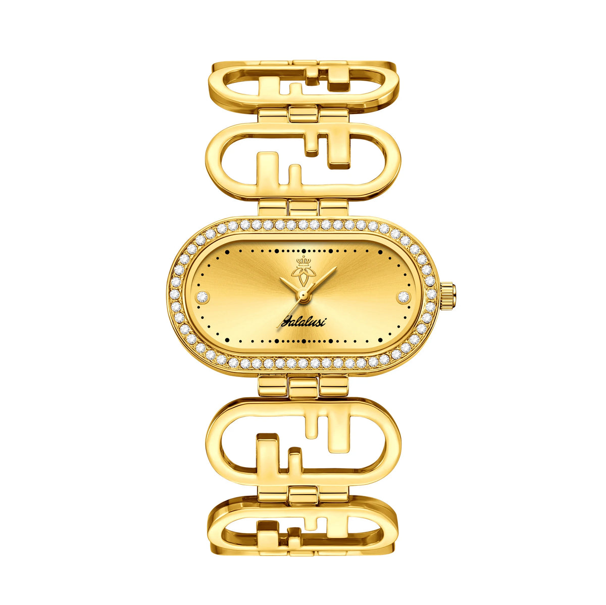 YaLaLuSi Vintage-Style Oval Diamond-Set Ladies’ Watch; Affordable Luxury Skeletonised Bracelet Quartz Ladies’ Watch Reloj