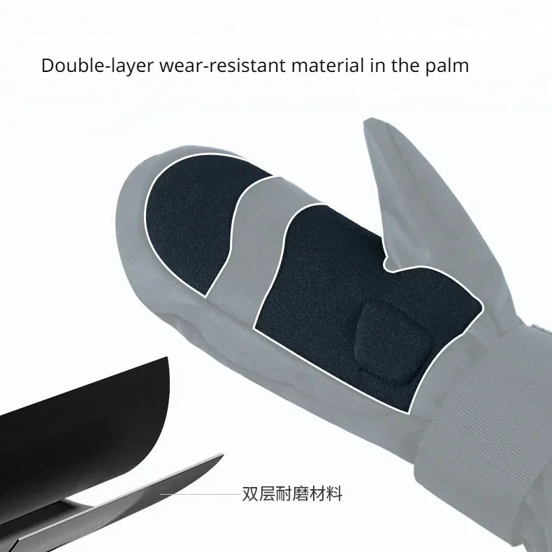 New Men Women Ski Snowboard Gloves Inside Wrist Guards Waterproof Warm Waterproof Wrist Guards Winter Gloves