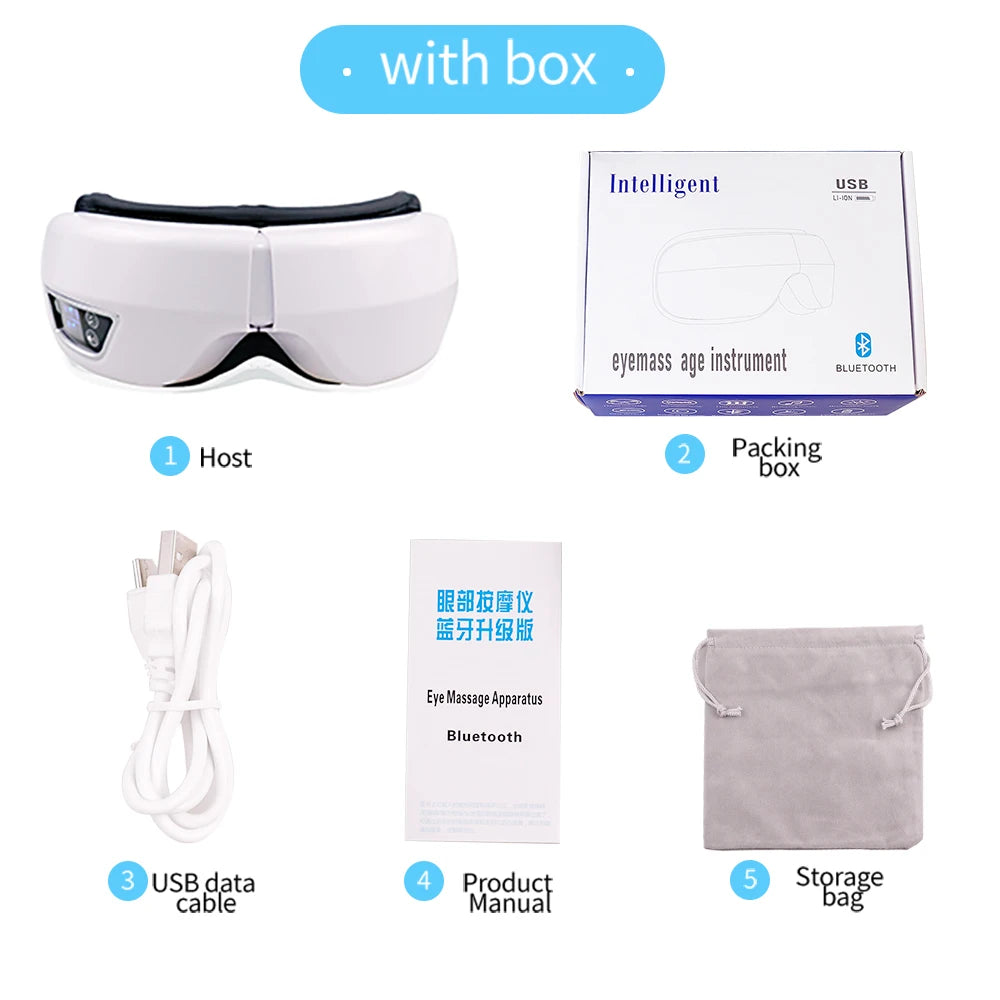Smart Portable Vibration Eye Massager Airbag Compress Eye Care Tool Bluetooth Music Eye Massage Eye Relax Fatigue Sleepping Mask