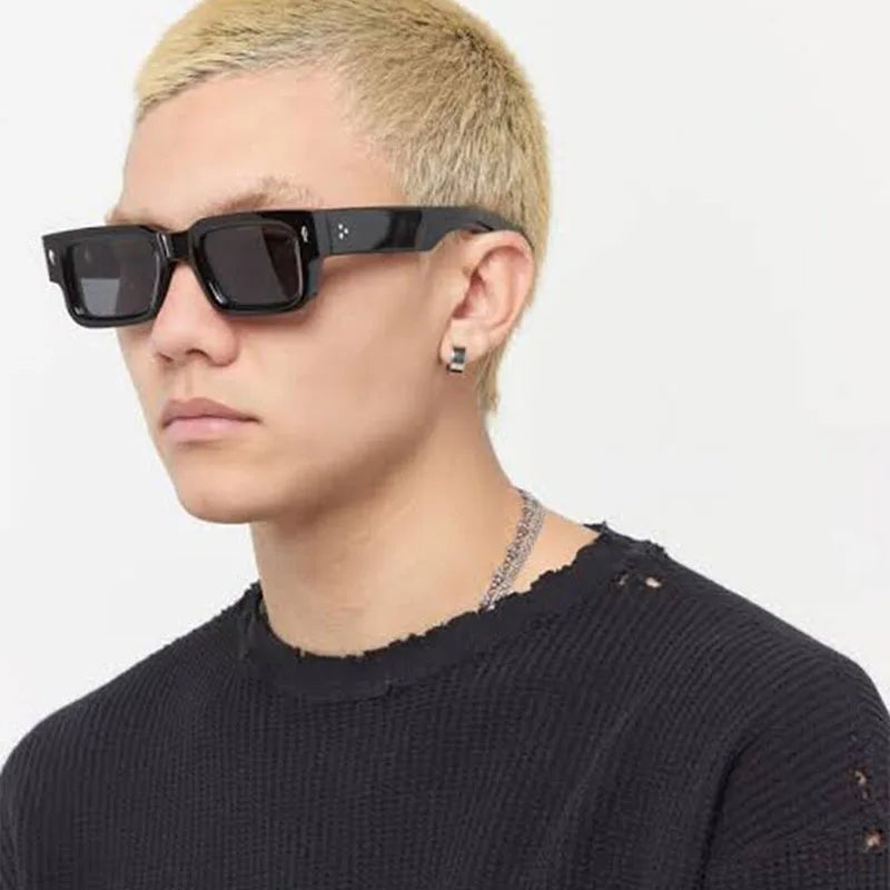 New Men's Personality Minimalist Style Sunglasses Fashion Cool Retro Rectangle Glasses Oculos De Sol Femino