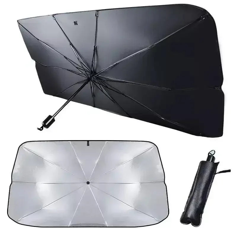 Car Windshield Sun Shade, Foldable Umbrella Sunshade/Cover for Most Cars Reflective Sunshade for Car Front Windshield Amagi