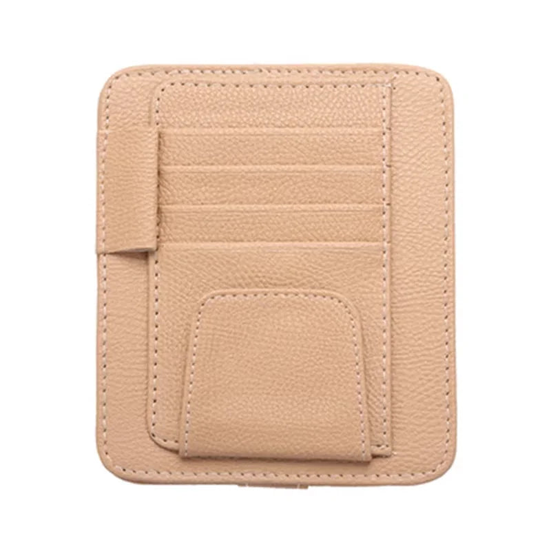 12.5x15CM Car Sun Visor Storage Bag Clip-on Glasses Holder Interior Accessories Business Card & Bill Organizer for Vehicle