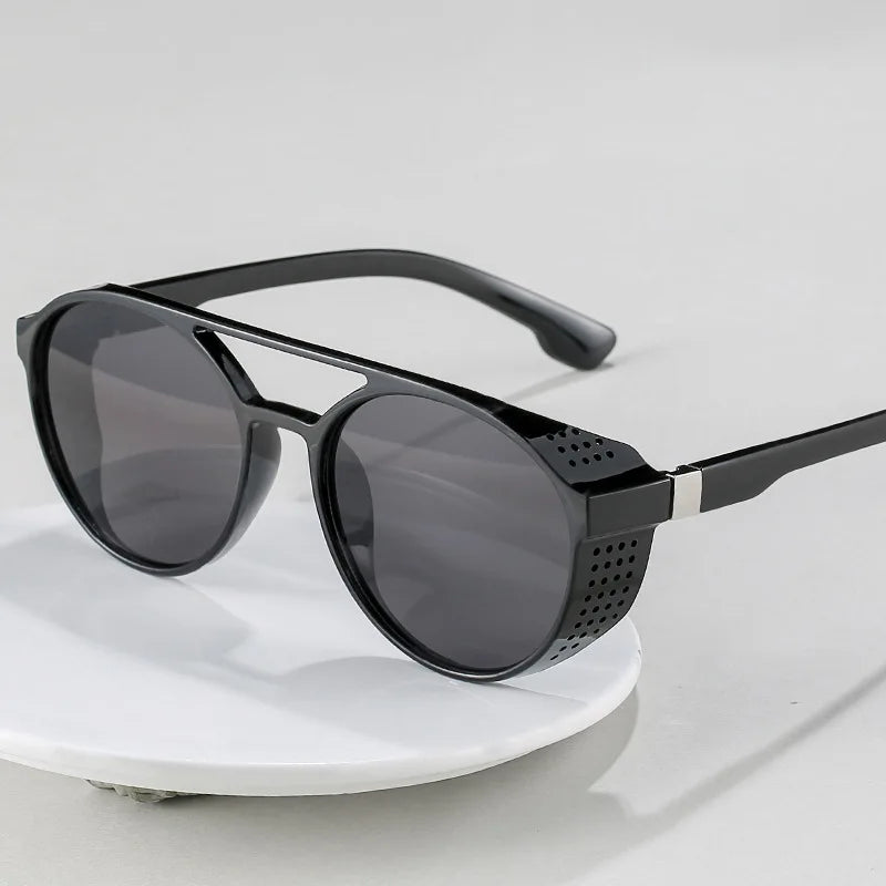 1/2PCS Classic Gothic Steampunk Sunglasses Men Women Brand Designer Shades Retro Round Driving Sun Glasses UV400