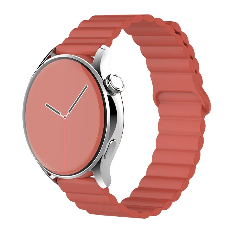 20mm 22mm Magnetic Loop band For Samsung Galaxy watch 6/5 pro/4/Classic/active 2 Silicone link bracelet huawei GT 2-2e 3-4 strap