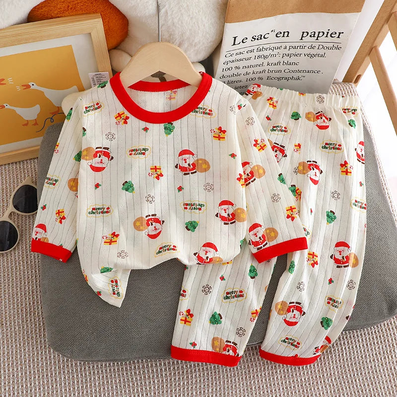 Cute Bear Print Baby Clothing Set Children Long Sleeve+ Pants Two Pieces Suit Kids Cotton Pullover Top Tee Girl Boy Casual