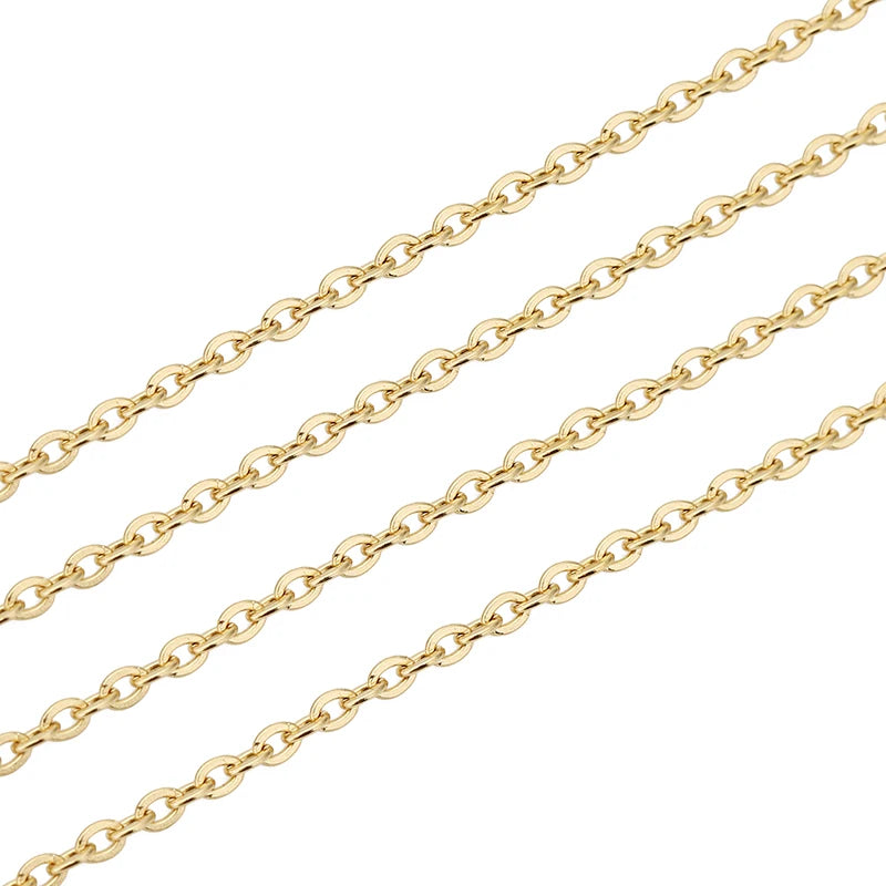 5meters Stainless Steel Link Chains Bulk Lot 1 1.5 2 2.5mm Gold Color Necklace Chains for Diy Bracelet Supplies Jewelry Making