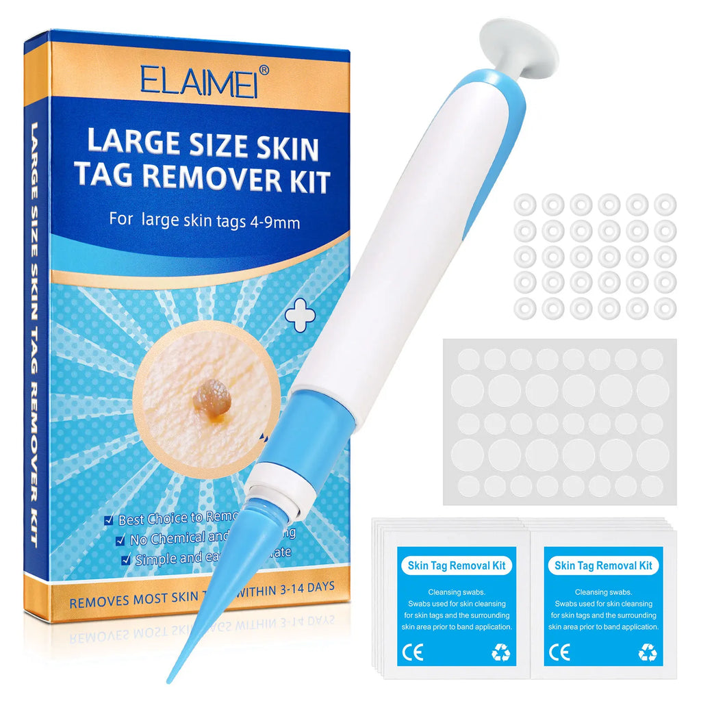 Skin Tag Removal Mole Wart Removal Facial Mole Wart Microstrip Tag Removal Kit Automatic Mole Remover Tool with Cleansing Swabs