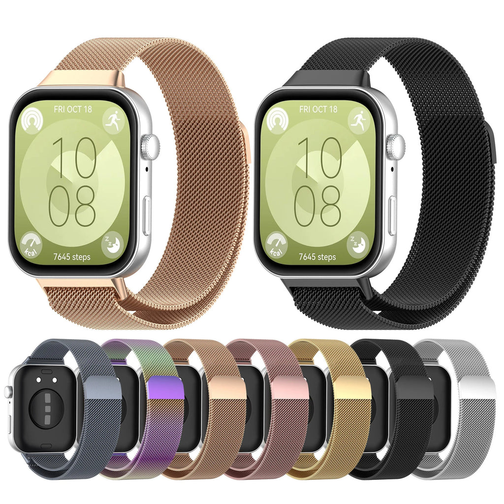 Milanese Loop Band For Huawei Watch Fit 3 Strap Smart Magnetic Stainless Steel Correa For Huawei fit 3 Watchband Accessories