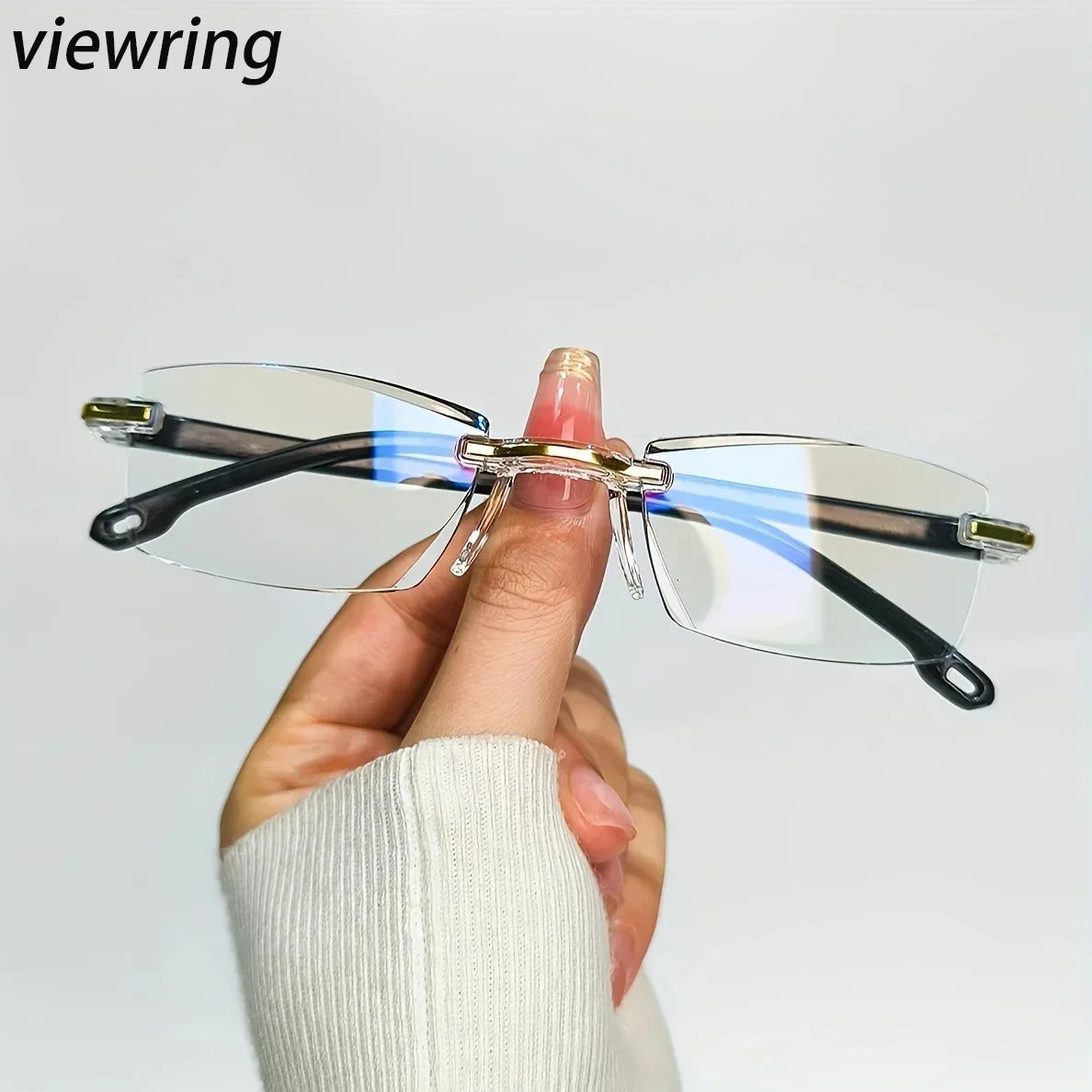 Viewring 2026 Retro Reading Glasses for Men Women Anti-blue Presbyopic Eyewear Frameless Trimming +1.0 To +4.0