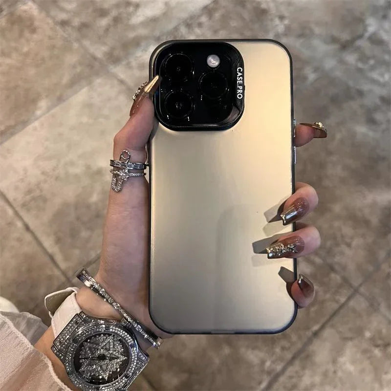 Luxury Matte Phone Case For iPhone 11 12 13 14 15 16 Pro 17 Max Plus 17 Air  Shockproof Back Bumper Cases Cover