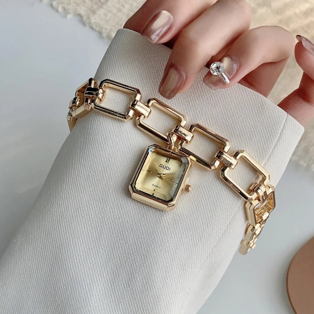 Women Quartz Watch Bracelet Square Dial Quartz Analog Women's Watches Ladies Wristwatch Elegant Female Clock Montre