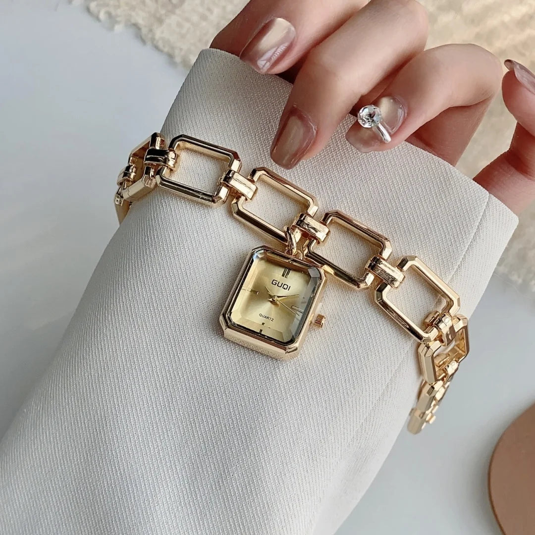 Women Quartz Watch Bracelet Square Dial Quartz Analog Women's Watches Ladies Wristwatch Elegant Female Clock Montre