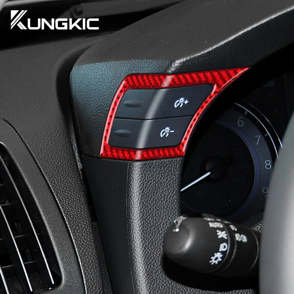 For Infiniti G25 2010-2013 G35 2007 2008 G37 2008-2011 2012 2013 Real Soft Carbon Fiber Car Cruise Control Button Trim Sticker