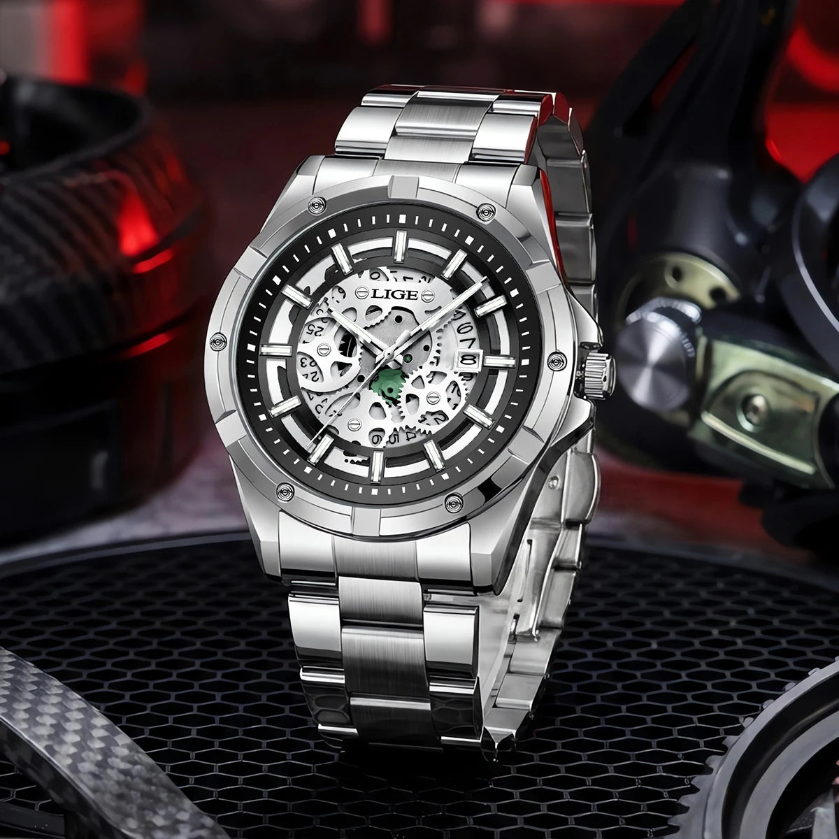 LIGE Business Men's Watches Waterproof Calendar Luminous Fashion Quartz Watch For Man Stainless Steel Male Clock Reloj Hombre