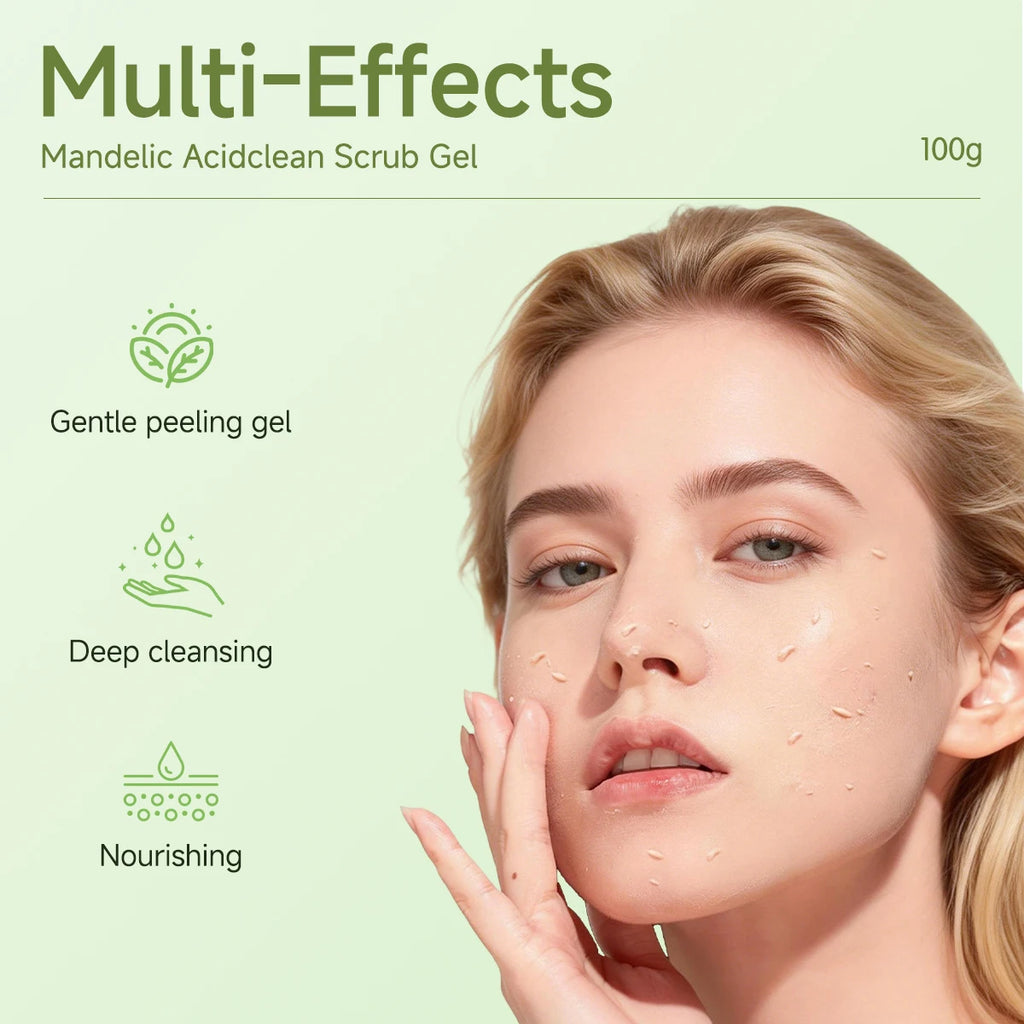 Mandelic acid cleansing and exfoliating gel deeply cleanses, gently cares for the skin, and removes surface dirt.