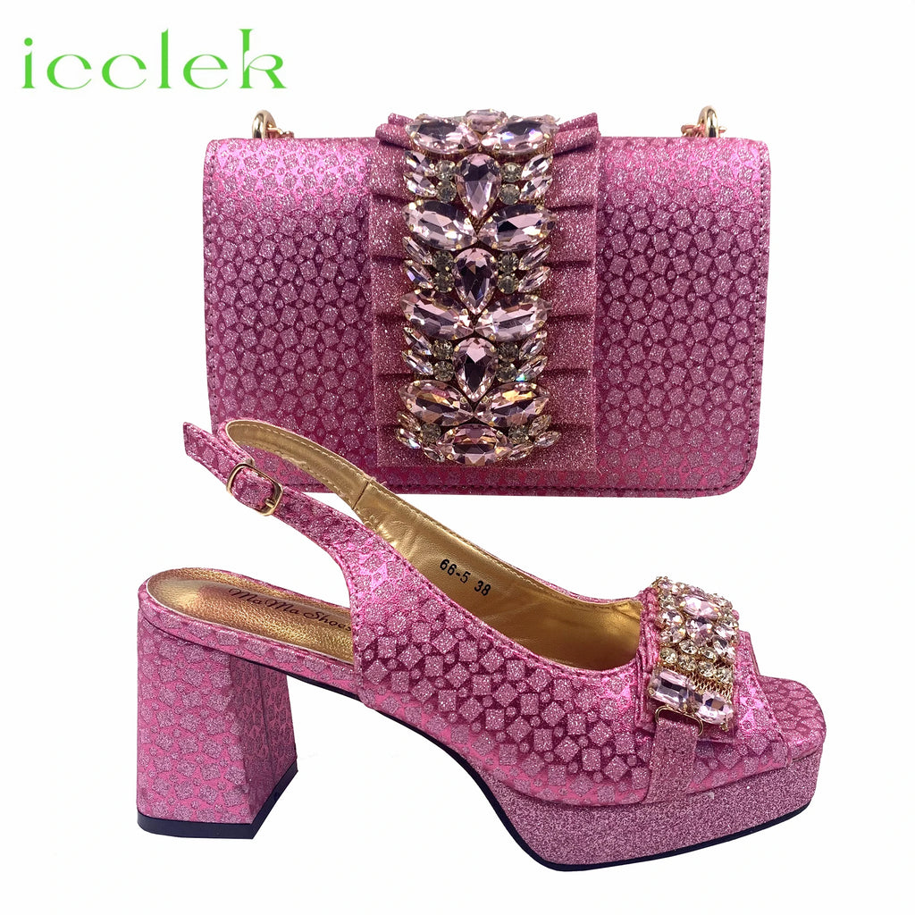 2026 Elegant Wine Peep-Toe Women Heels Pumps for Italian Matching Party Shoes and Bags Set for Parties with Diamond Accents