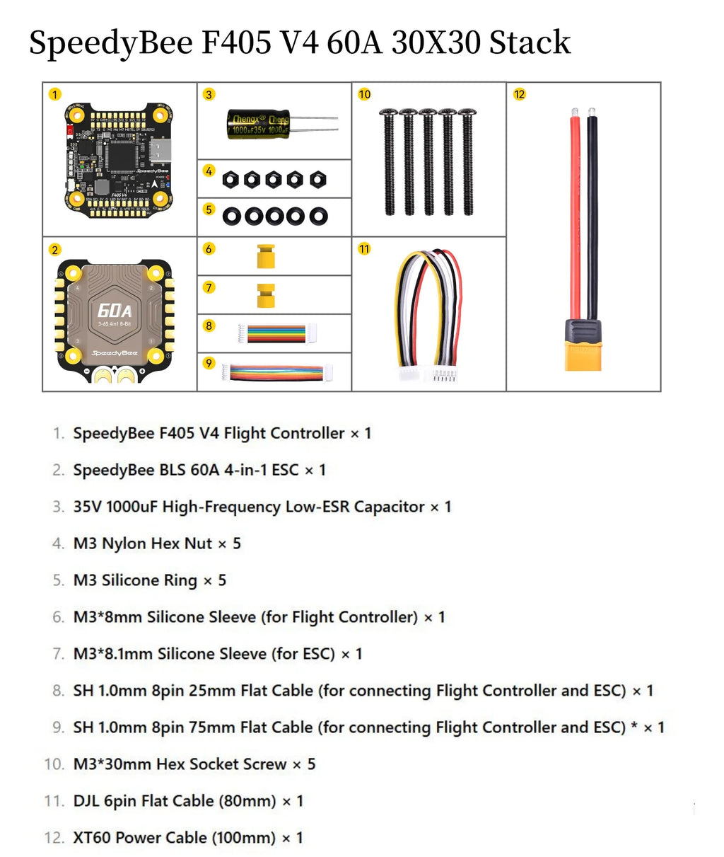 1pcs/lot NEW Speedybee F405 V4 BLS 55A BMI270 F405 V5 OX30 30x30 FC&ESC Stack 4IN1 ESC Drone Toy Accessories Flight Controller