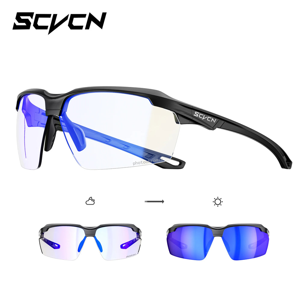 SCVCN Photochromic Cycling Glasses Outdoor Running Sunglasses Men Shockproof Tactical Goggles Outdoor Airsoft Shooting Glasses