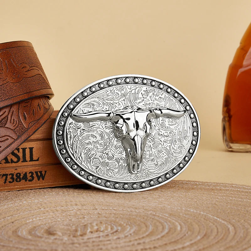 Western Belt Buckle Initial Vintage-Cowboy Rodeo Silver Large Belt Buckle for Men Women
