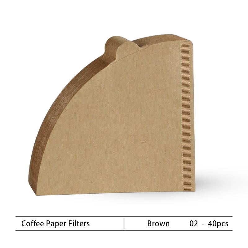 10-100 PCS Coffee Filter Paper V-Shaped Wood Pulp Cone Filter Pour Over 2-4 Cups Natural Drip Coffee Paper Filters Accessories