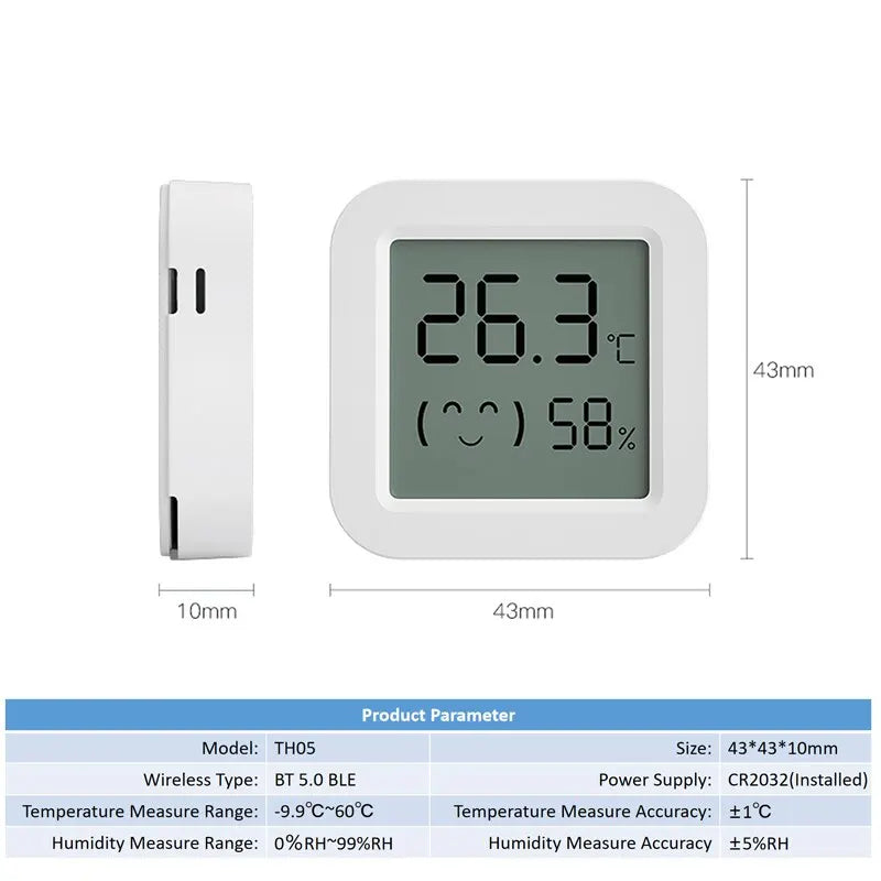 Tuya Temperature Humidity Sensor Mini LCD Display Compatible with BT APP Remote Control Thermometer Hygrometer