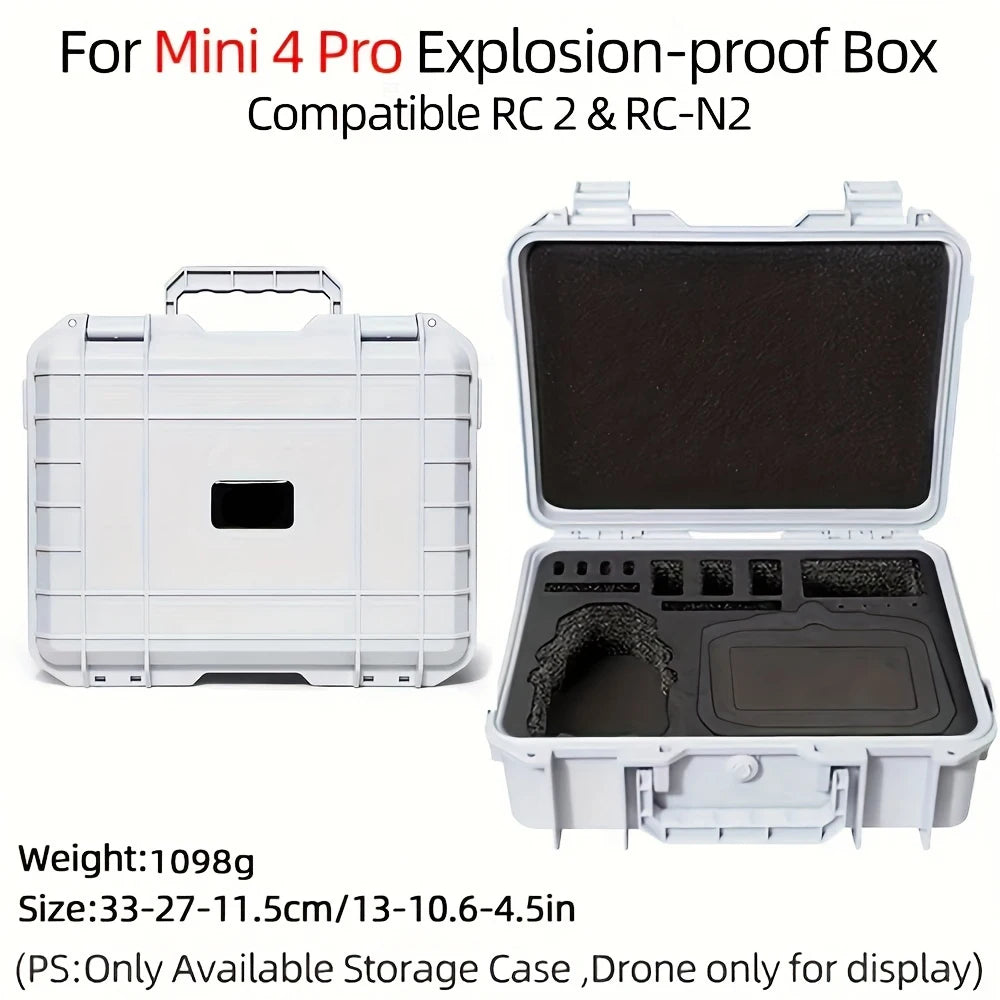 Hard Case for DJI Mini 4 Pro,Waterproof Hard Shell for DJI Drone Mini 3 Pro/Min3/RC2/RC/RC-N2/N1 Travel Carrying Storage Box