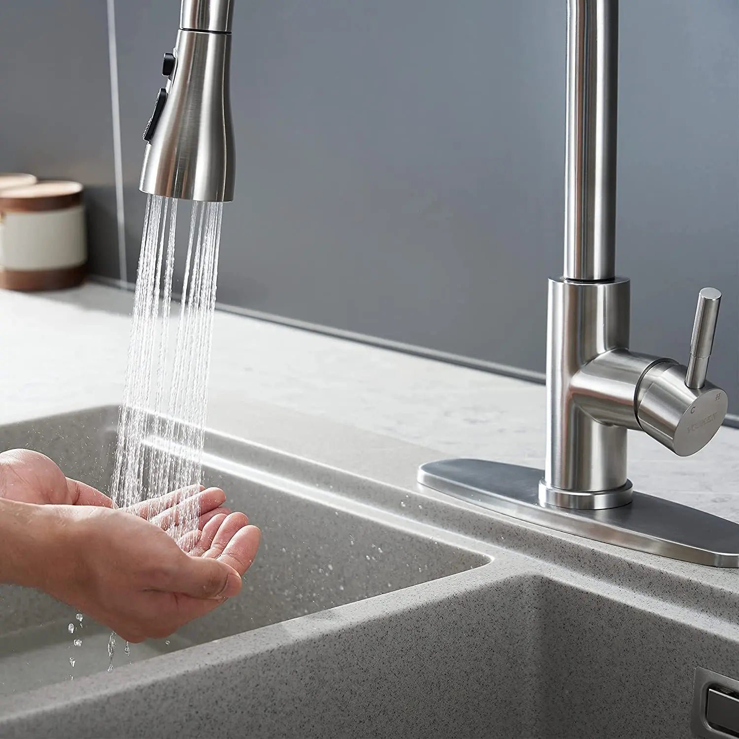 Premium Kitchen Pull Out Faucet Sprayer, 3 Modes ABS Water Saving Basin Sink Shower Head for 1/2" Connection
