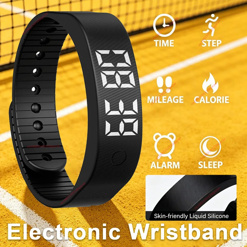 Vibrating Alarm Clock Watch Heavy Sleepers Silent Wake-Up Smart Bracelet Men Women Adjustable Wearable Vibration Wrist Band HW12