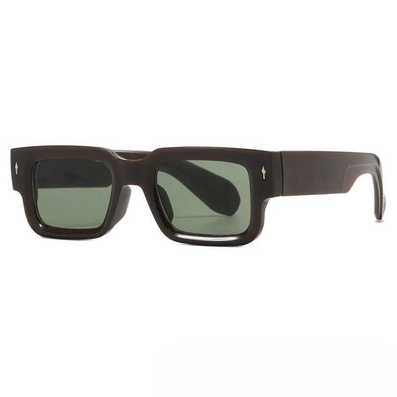 Retro Men Square Sunglasses for Women Vintage Luxury Rivet Designer Sun Glasses Fashion Arrow Shades UV400 Eyeglasses