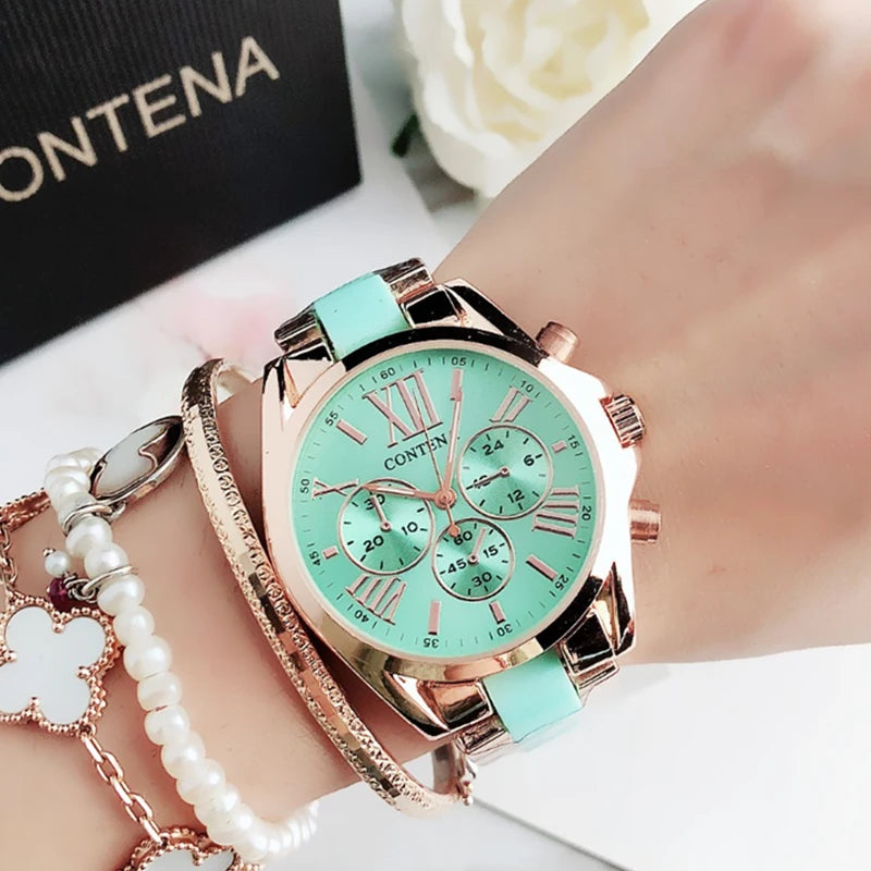 CONTENA Top Brand Luxury Watches for Women Fashion Creative Steel Bracelet Women's Watches Ladies Quartz Watch Reloj Mujer