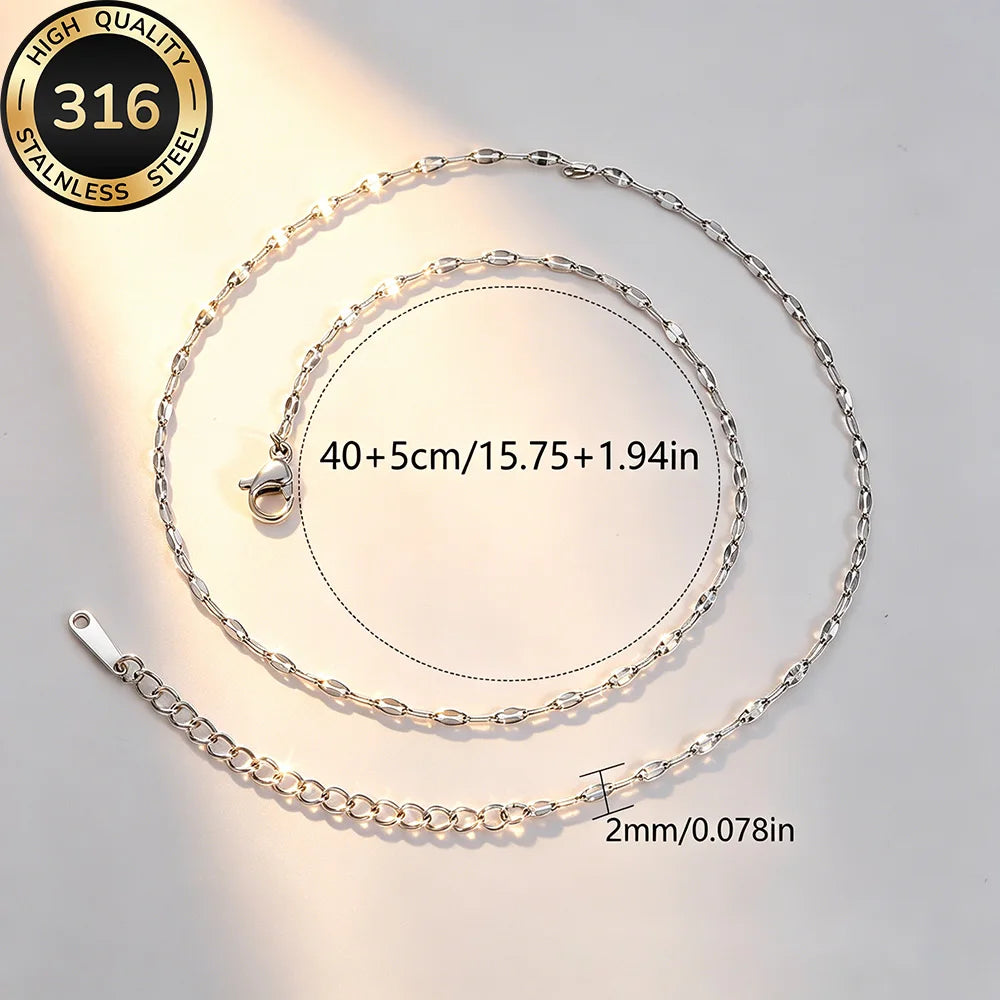 12Pcs Stainless Steel Women's Fashionable Lip Chain Necklace, Simple and Elegant, Waterproof and Fade-Resistant, Is an Exquisite Jewelry Gift for Your Loved Ones and Friends, Suitable for Daily Wear and Party Jewelry Pairing,