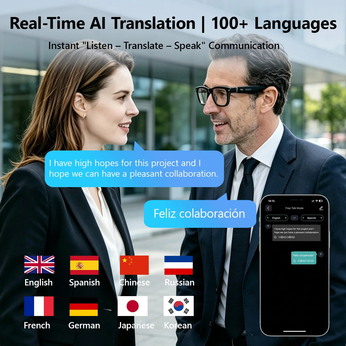 Hganus New Upgraded 800W AI Smart Glasses with Camera 3600mAh Battery Case Smart Translation Glasses Photo Video Recording Sunglasses ChatGpt App Phone WIFI 4 BT 5.3