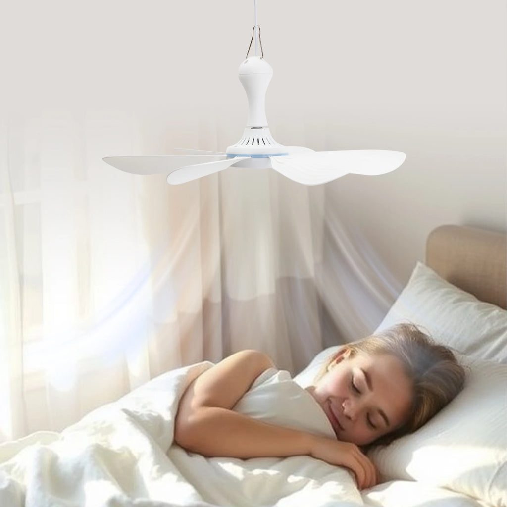 Silent 6 Leaves USB Powered Ceiling Canopy Fan with Remote Control Timing 4 Speed Hanging Fan for Camping Bed Dormitory Tent New