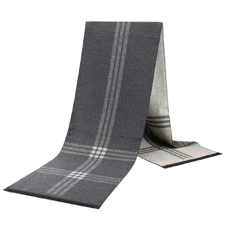 Plaid Scarf Man Black Winter Warm Wool Scarf For Men Cashmere Scarves Casual Male Long Pashmina Outdoor Shawls Man Muffler Gift