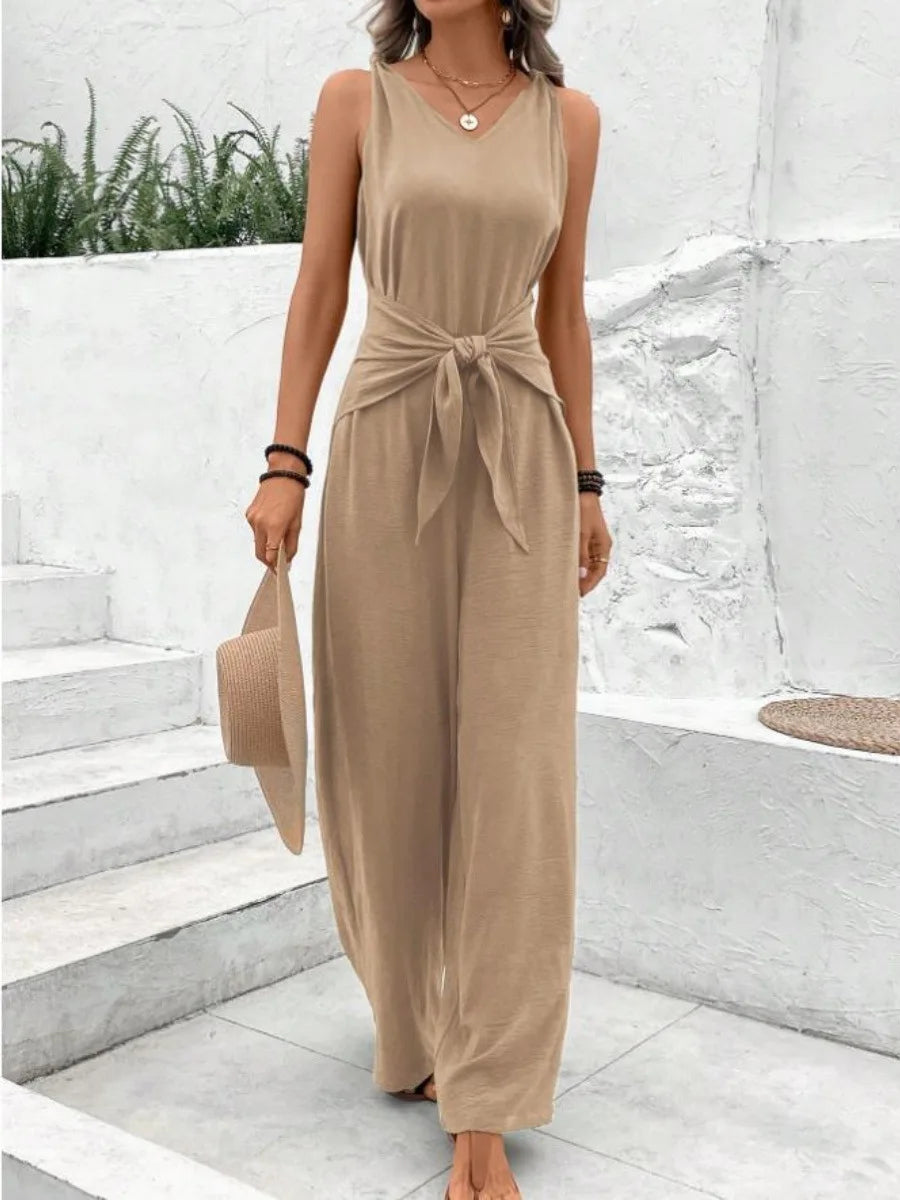 Solid Casual Slim Overalls Jumpsuits For Women Summer Women's Elegant Long Overalls Jumpsuit Rompers Female Bodysuit Clothing