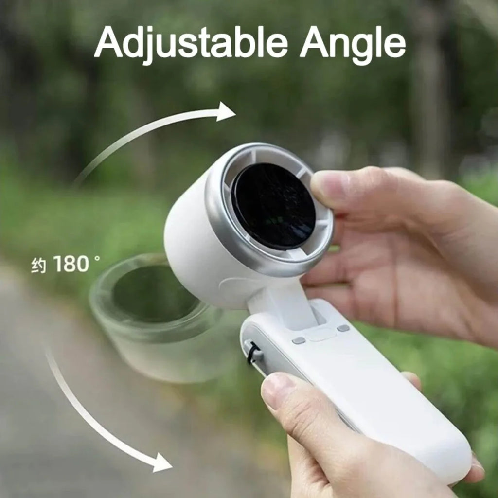 3600mAh Foldable Hand Fan Mini Handheld Turbo Fan Portable USB Rechargeable Desktop Folding Hanging Fan for Outdoor Camping