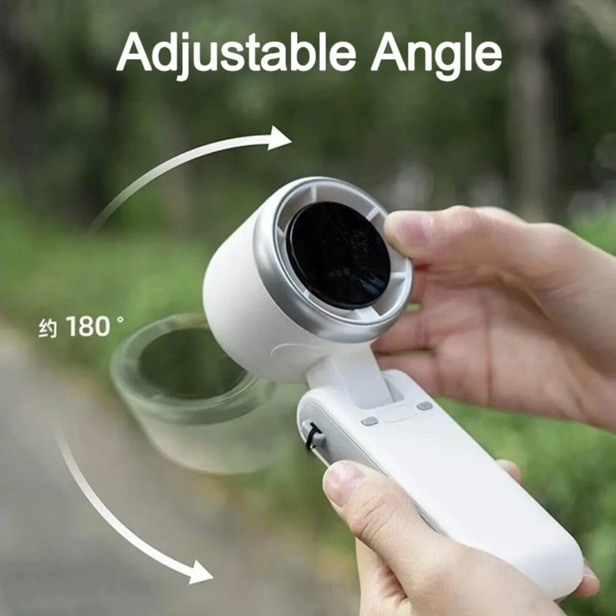 3600mAh Foldable Hand Fan Mini Handheld Turbo Fan Portable USB Rechargeable Desktop Folding Hanging Fan for Outdoor Camping