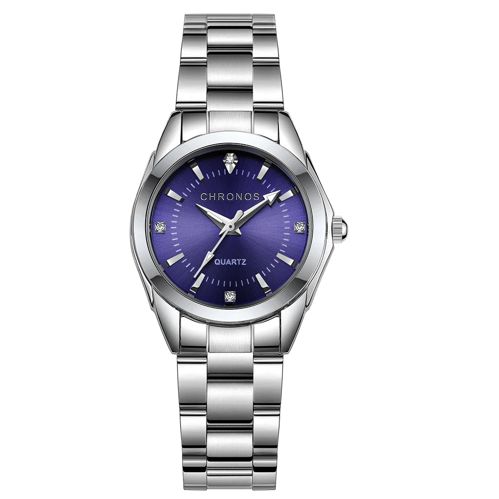 CHRONOS Elegant Women Watch Luxury Ladies Fashion Brand Wristwatch Quartz Movement Stainless Steel Gift for Female Girlfriend