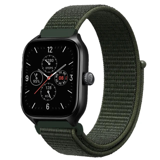20mm 22mm Nylon Loop Strap for Amazfit GTR 47mm/GTR4 3 Pro/GTS 4 mini/3 Bracelet for Amazfit Balance 3 2/bip 5 6 Max/Stratos 2 3