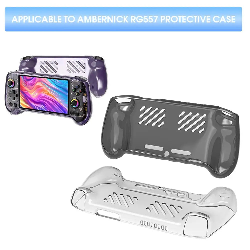 1Pcs Transparent TPU Case For Anbernic RG557 Handheld Game Console Protective Cover Anti-Scratch Anti-fall Storage Cover Case