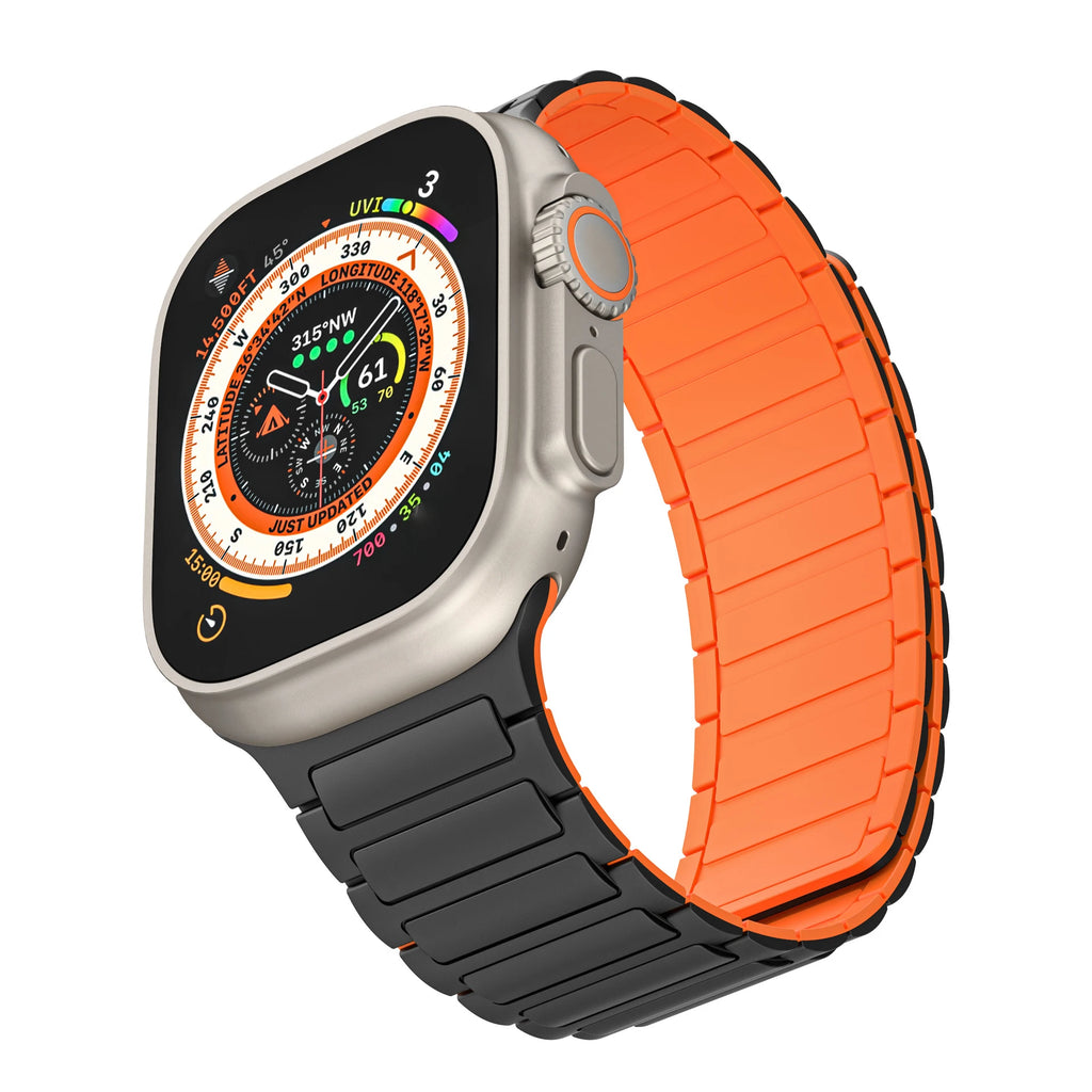 Magnetic Silicone Band for Apple Watch Ultra 3 2 49mm 46mm 42mm 45mm 44mm 40 41mm Strap IWatch Series 11 10 9 8 7 6 SE Bracelet