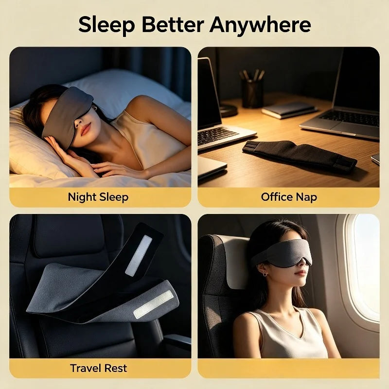 1pcs Sleeping Mask Breathable and Pressure-reducing Soft Portable Travel Mask Lunch Break Eye Cover