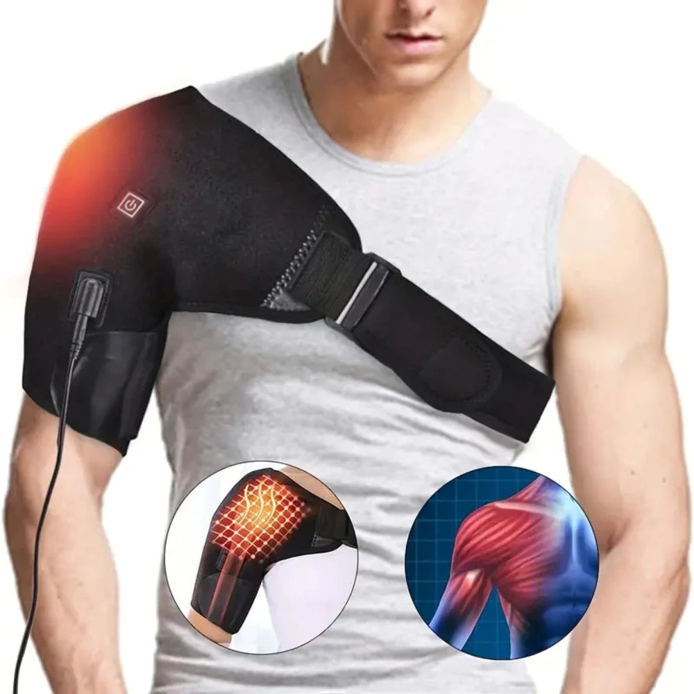 1PCS Adjustable Electric Heating Shoulder Massager For Men And Women - Relaxation And Promote Circulation With Heated Pads