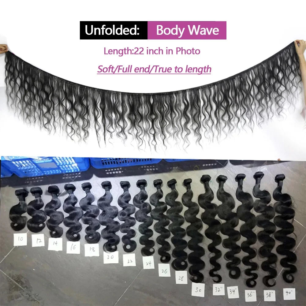 12A 24inch Body Wave Human Hair Bundles 100% Brazilian Raw Hair Bundles for Women  1/3/4  Thick Bundles 3 Days Delivery 10-32Inch Bundles 100% Human Hair Extensions Soft Smooth Bundles Deals No Tangle Shedding Unprocessed Vir