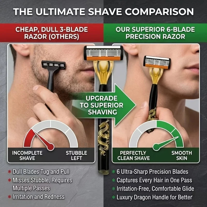 Men's Vintage Safety Razor Set Double Edge Manual Razor with 24 Replacement Blades Stainless Steel Barber Shaving Kit