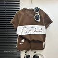 Children's Sets Mother Kids Clothes Boys Girl T-shirt Shorts 2PCS Short Sleeve Baby Children Clothing Toddler Suit Suit Striped